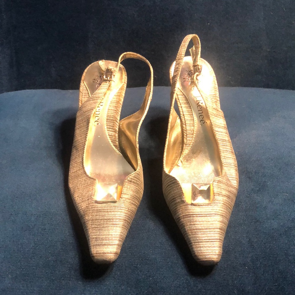 Elegant Gold Women's Slingback Heels